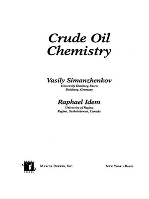 cover image of Crude Oil Chemistry
